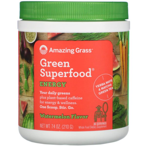 Amazing Grass, Superalimento verde, Energía, Sandía, 210 g