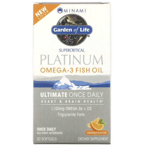 Minami Nutrition, MorEPA Platinum, Ultimate Once Daily Omega-3 + D3 Formula, Sabor a Naranja, 30 Cápsulas Gel Suave