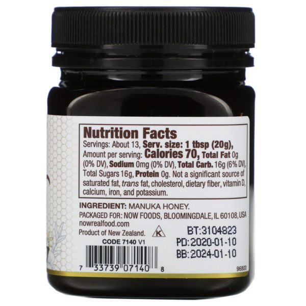 Now Foods, Real Food, Manuka Honey, MGO 250, 8.8 oz (250 g) - Imagen 2