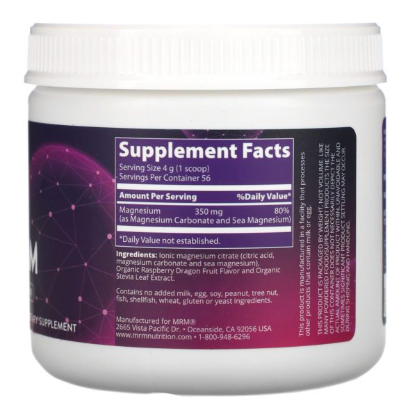 MRM, Relax-All Magnesium, Raspberry Infused Dragon Fruit, 8 oz (226 g) - Imagen 2