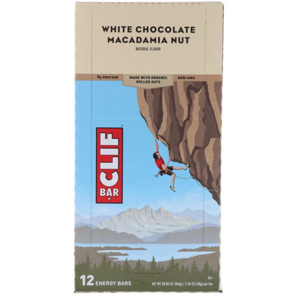 Clif Bar, Barra energética, chocolate blanco con nuez de macadamia, 12 barras, 2.40 oz (68 g) cada una - Imagen 2