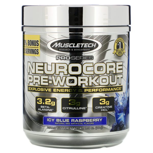 Muscletech, Pro Series, Nuerocore Preentrenamiento, frambuesa azul helada, 8,08 oz (229 g)