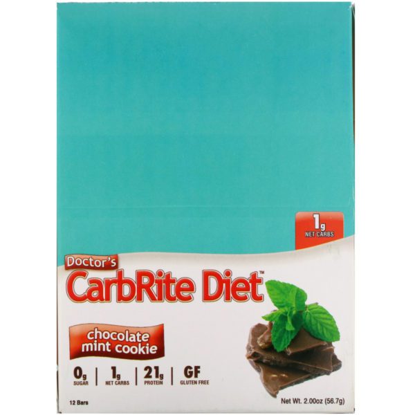 Universal Nutrition, Doctor's CarbRite Diet Bars, Chocolate Mint Cookie, 12 Bars, 2.00 oz (56.7 g) Each - Imagen 2