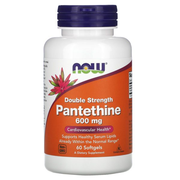 Now Foods, Pantetina, doble concentración, 600 mg, 60 softgels