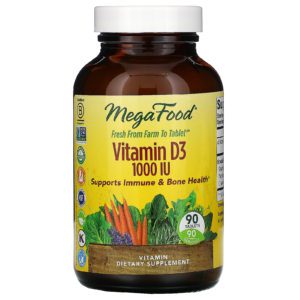 MegaFood, Vitamina D3, 1000 UI, 90 comprimidos