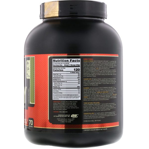 Optimum Nutrition, Gold Standard 100% Whey, Chocolate Mint, 4.94 lbs (2.24 kg) - Imagen 2