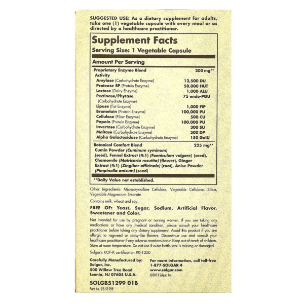 Solgar, Comfort Zone Digestive Complex, 90 Vegetable Capsules - Imagen 2