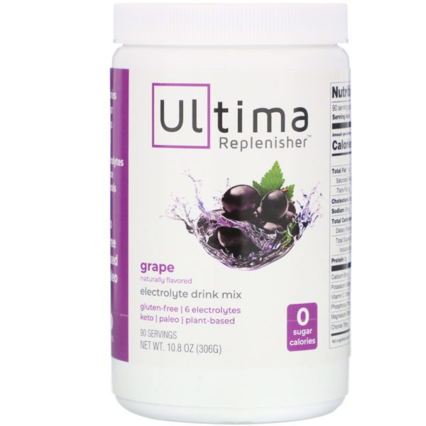 Ultima Replenisher, Mezcla para preparar bebidas con electrolitos, Uva, 306 g (10,8 oz)