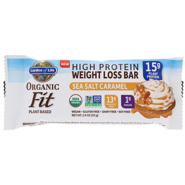 Garden of Life, Organic Fit, High Protein Weight Loss Bar, Sea Salt Caramel, 12 Bars, 1.9 oz (55 g) Each - Imagen 4