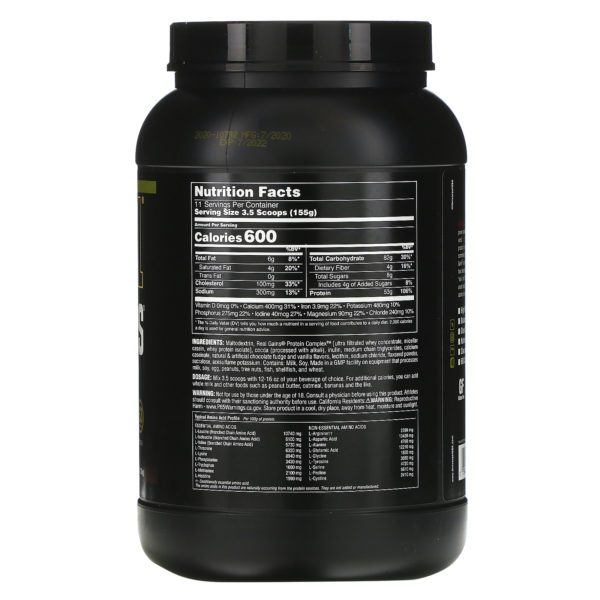 Universal Nutrition, Real Gains, Ganador de Peso, Helado de Chocolate, 3.8 lb (1.73 kg) - Imagen 2