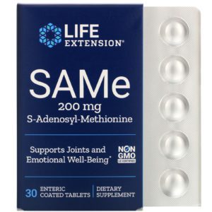 Life Extension, SAMe, S-Adenosyl-Methionine, 200 mg, 30 Enteric Coated Tablets