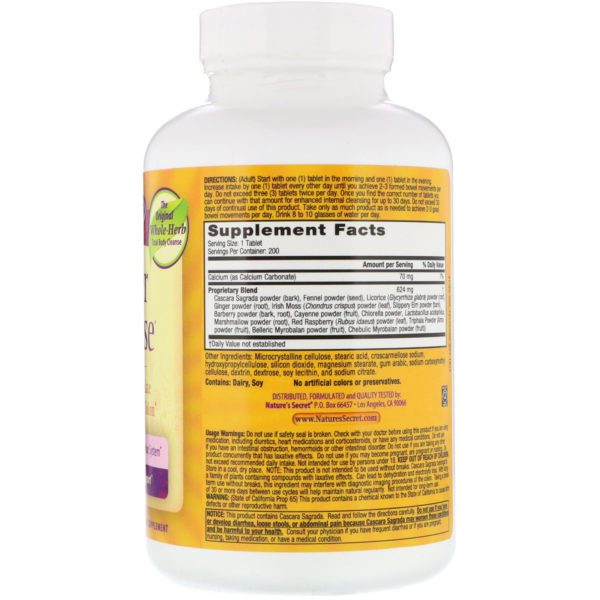 Nature's Secret, Súper Cleanse, 200 Tabletas - Imagen 2