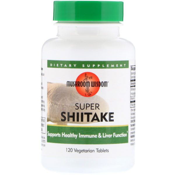 Mushroom Wisdom, Súper Shiitake, 120 comprimidos vegetarianos