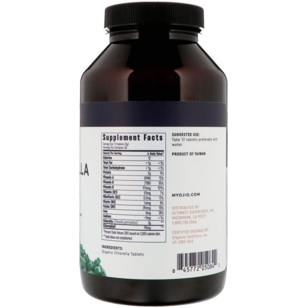 Ojio, Organic Chlorella Tablets, 250 mg, 1000 Tablets - Imagen 2