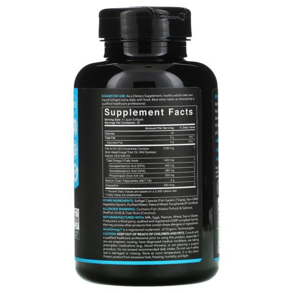 Sports Research, Omega cetogénico con aceite de salmón rojo silvestre, 120 cápsulas blandas - Imagen 2