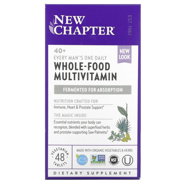 New Chapter, Every Man's One Daily Multi 40+, 48 comprimidos vegetarianos