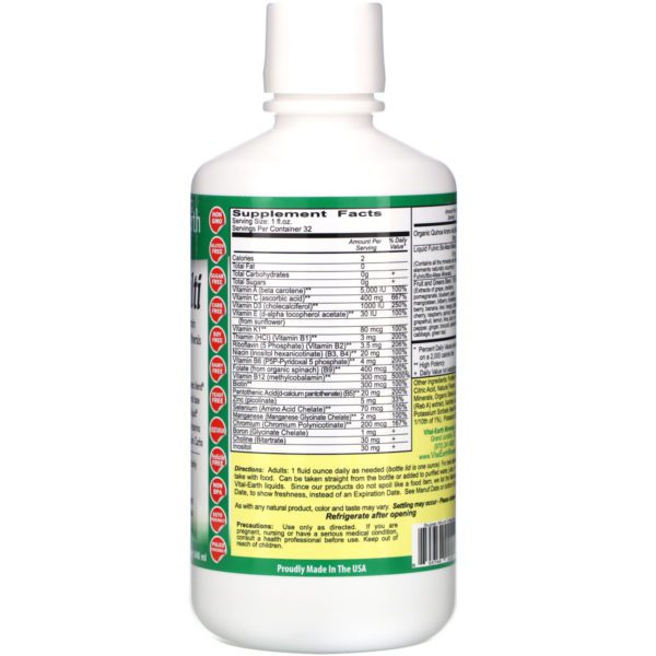 Vital Earth Minerals, Super Multi,  Natural Tropical Tangerine Flavor, 32 fl oz (946 ml) - Imagen 2