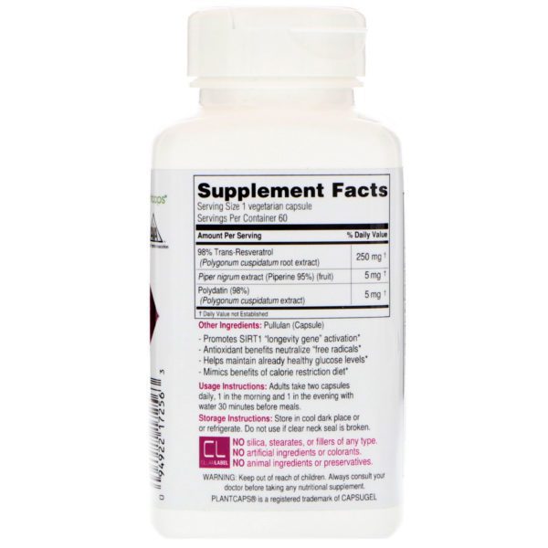 Biotivia, Bioforte, 98 % trans-resveratrol, 250 mg, 60 cápsulas - Imagen 2