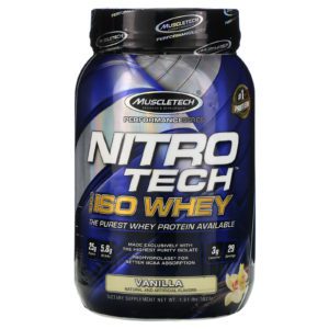 Muscletech, NitroTech, aislado de suero 100 %, 1.81 lb (820 g)