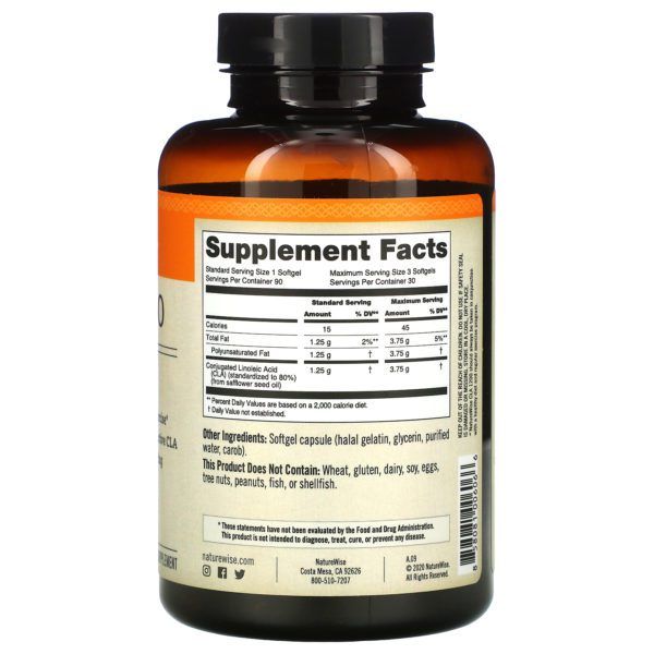 NatureWise, CLA 1250, 1,000 mg, 90 Softgels - Imagen 2