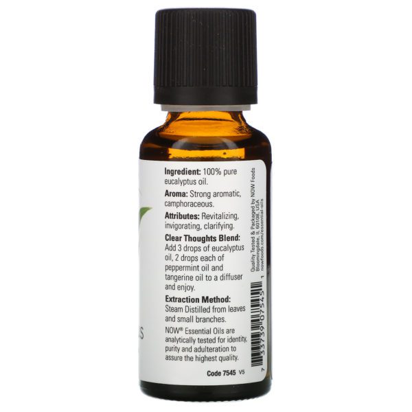 Now Foods, Aceites Esenciales, Eucalipto, 1 fl oz (30 ml) - Imagen 2