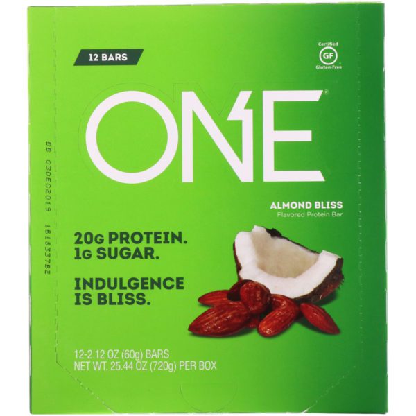 One Brands, ONE Bar, Almond Bliss, 12 Bars, 2.12 oz (60 g) Each - Imagen 2