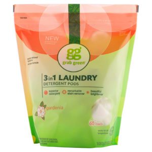 Grab Green, 3-in-1 Laundry Detergent Pods, Gardenia, 60 Loads,2lbs, 6oz (1,080 g)