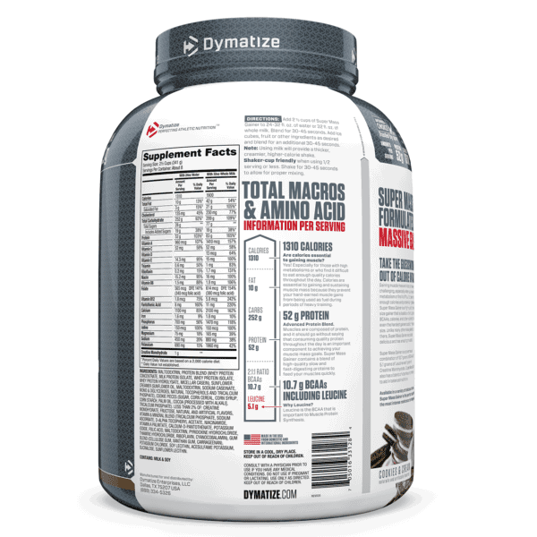 Dymatize Nutrition, Super Mass Gainer, galletas con crema, 6 lbs (2,7 kg) - Imagen 2