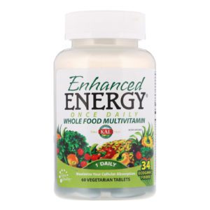 KAL, Más energía, Un comprimido multivitamínico de alimentos integrales diario, 60 comprimidos vegetales