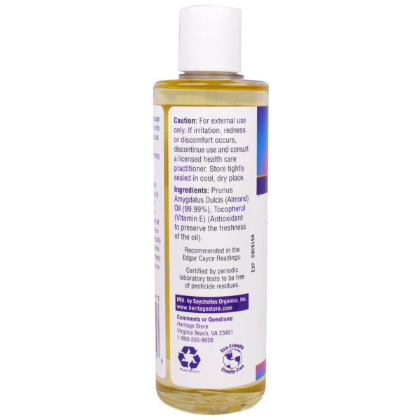 Heritage Store, Aceite de almendras dulces, 8 fl oz (240 ml) - Imagen 2