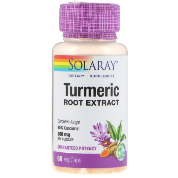 Solaray, Extracto de raíz de cúrcuma, 300 mg, 60 cápsulas vegetarianas
