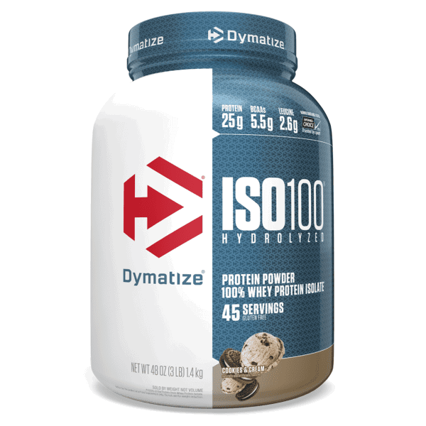 Dymatize Nutrition, ISO 100 Proteína de suero aislada 100% hidrolizada, galletitas y crema, 3 libras (1.36 kg)