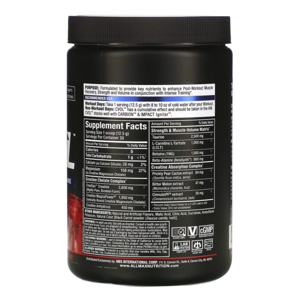 ALLMAX Nutrition, CVOL, Post, Raspberry Kiwi Kamikaze, 13.2 oz (375 g) - Imagen 2