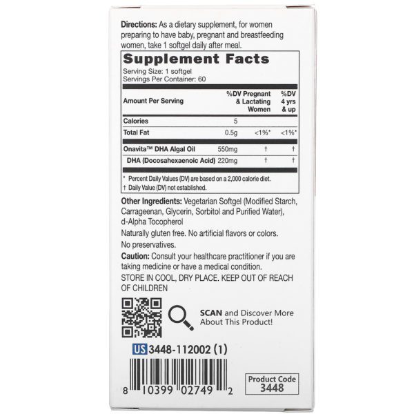 Catalo Naturals, Algae DHA for Pregnancy, 60 Softgels - Imagen 2