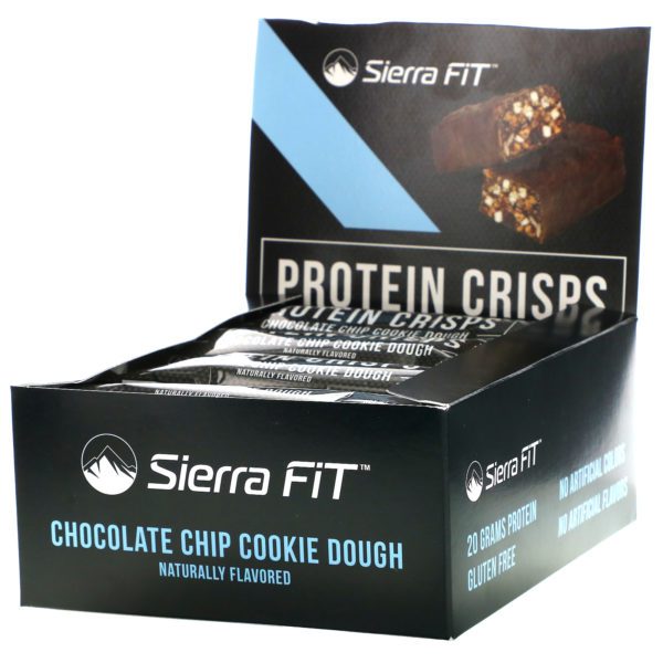 Sierra Fit, Barritas proteicas crocantes, Chispas de chocolate y pasta de galletitas, 12 barritas, 56 g (1,98 oz) cada una