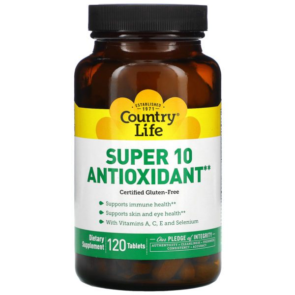 Country Life, Super 10 Antioxidante, 120 Tabletas