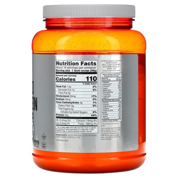 Now Foods, Grass-Fed Whey Protein Concentrate, Unflavored, 1.2 lbs (544 g) - Imagen 2