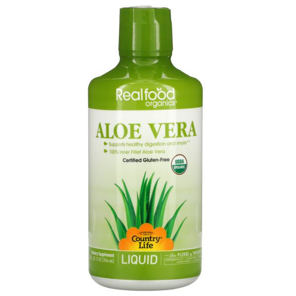 Country Life, Líquido de Aloe Vera, Verdaderos Alimentos Orgànicos, 32 oz fluidas (944 ml)