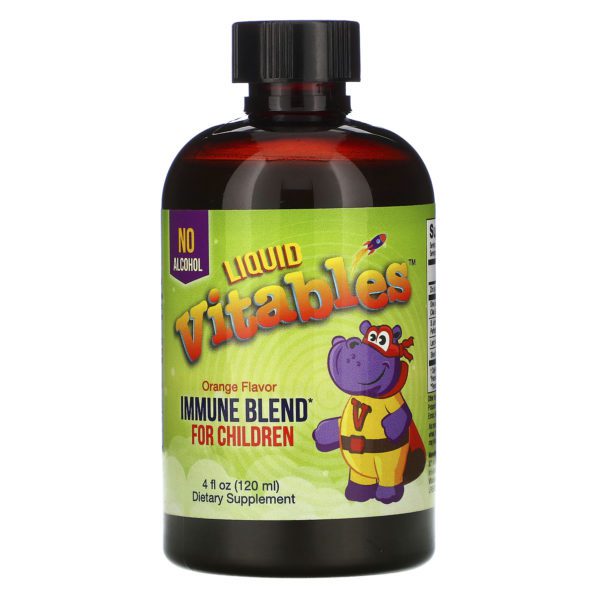 Vitables, Mezcla líquida para niños que favorece el sistema inmunitario, Sin alcohol, Sabor a naranja, 120 ml (4 oz. líq.)