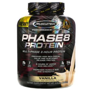 Muscletech, Serie de Rendimiento, Phase8, Proteína Multifacética de 8 Horas, Vainilla, 4.60 lbs (2,09 kg)