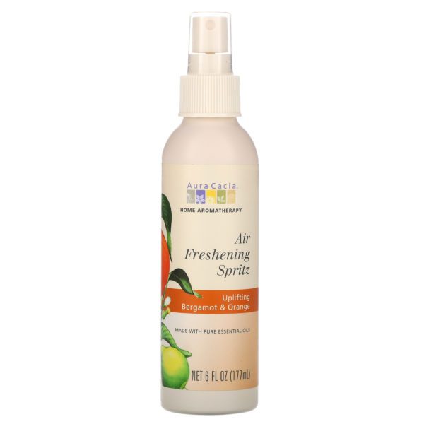 Aura Cacia, Spritz Refrescante para el Aire, Inspirador, Bergamota y Naranja, 6 fl oz (177 ml)