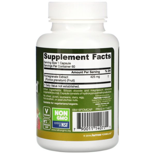 Jarrow Formulas, PomeGuard, 425 mg, 60 Veggie Caps - Imagen 2