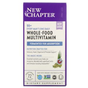 New Chapter, Multivitamina diaria Every Man's para hombres de más de 55 años, 72 comprimidos vegetarianos