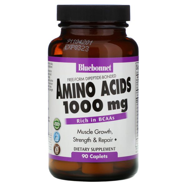 Bluebonnet Nutrition, Aminoácidos, 1.000 mg, 90 cápsulas