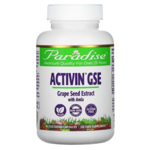 Paradise Herbs, ActiVin, Extracto de Semilla de Uva, 90 Cápsulas Vegetarianas