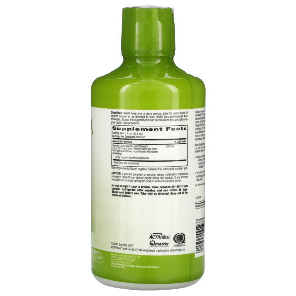Country Life, Líquido de Aloe Vera, Verdaderos Alimentos Orgànicos, 32 oz fluidas (944 ml) - Imagen 2