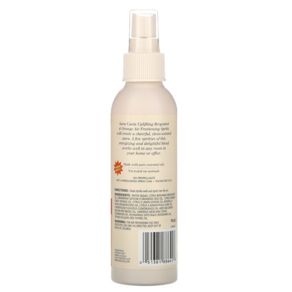 Aura Cacia, Spritz Refrescante para el Aire, Inspirador, Bergamota y Naranja, 6 fl oz (177 ml) - Imagen 2