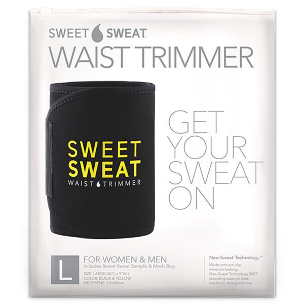 Sports Research, Sweet Sweat, Faja reductora, Grande, Negro y amarillo, 1 faja