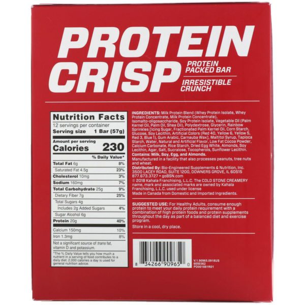 BSN, Protein Crisp, Remix pastel de cumpleaños, 12 barritas, 2.01 oz (57 g) cada una - Imagen 3