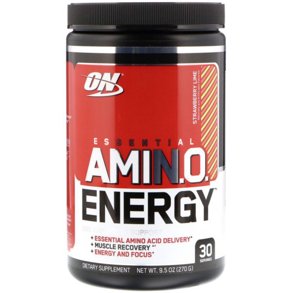 Optimum Nutrition, Energía de Aminoácidos Esenciales, Lima y Fresa, 9,5 oz (270 g)